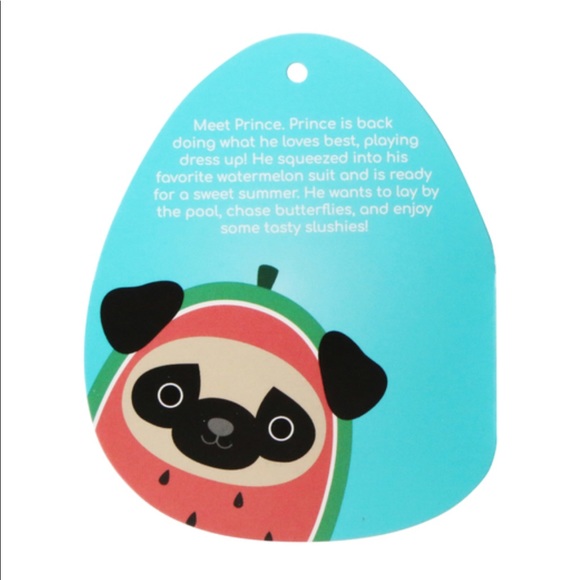 Squishmallows Other Nwt 75 Prince The Pug In Watermelon